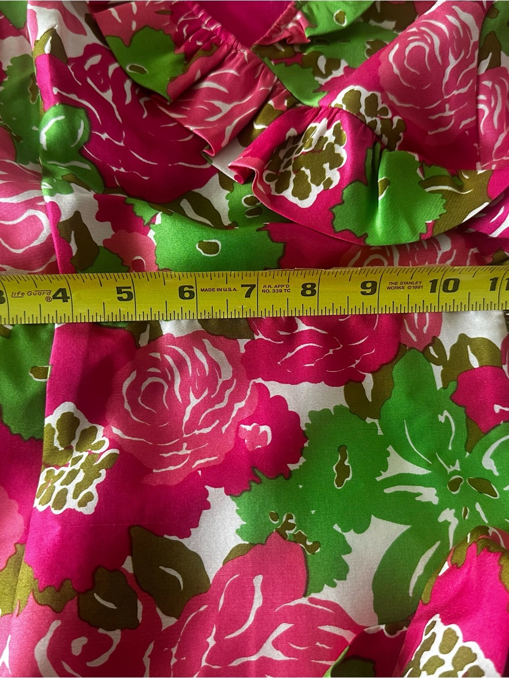 Vineyard Vines Pink and Green Floral Wrap Midi Dress - Picture 4 of 6